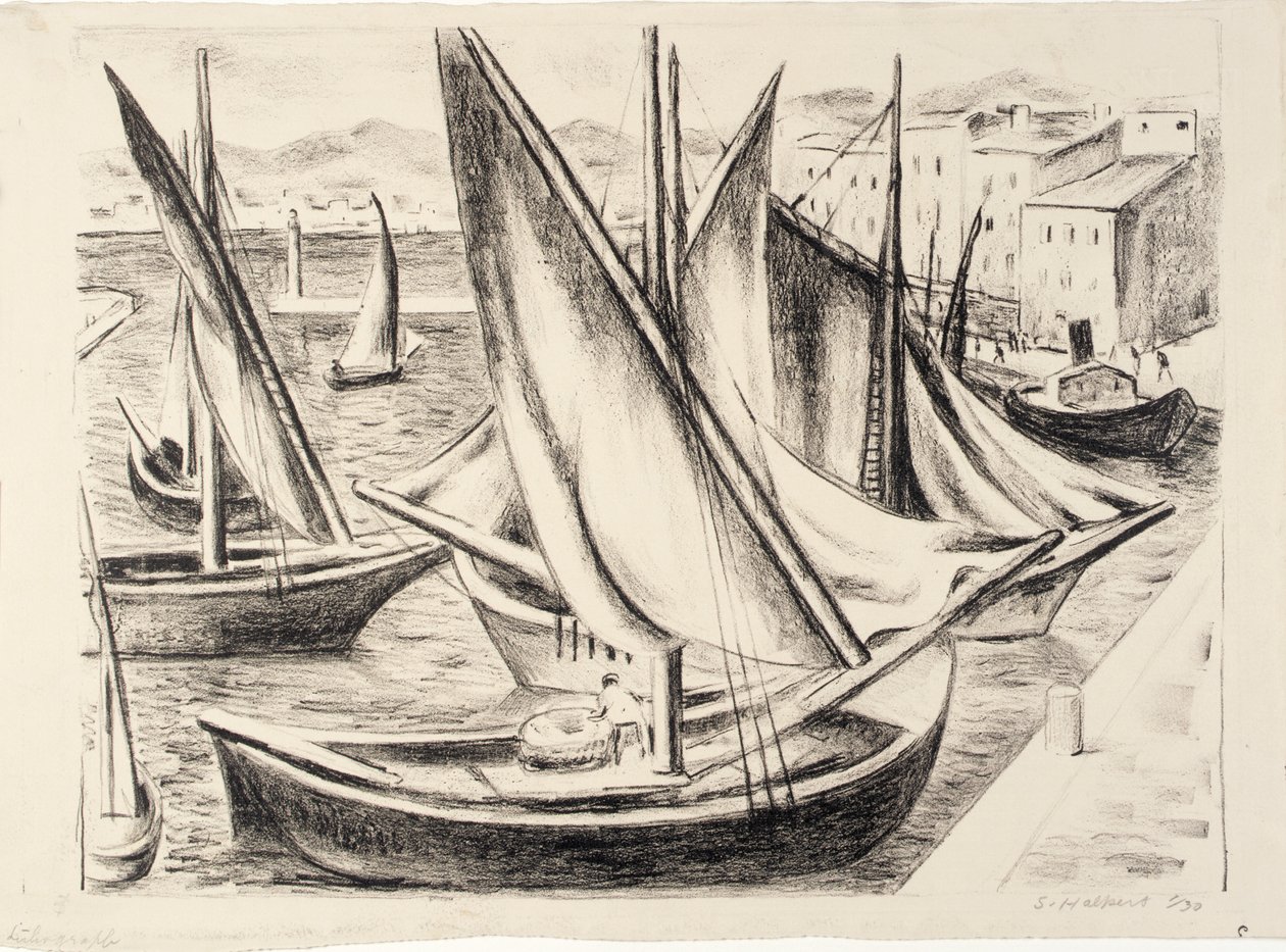 Łodzie, St. Tropez autorstwa Samuel Halpert
