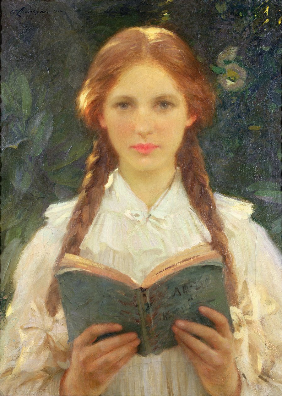 Dziewczyna z warkoczami autorstwa Samuel Henry William Llewelyn