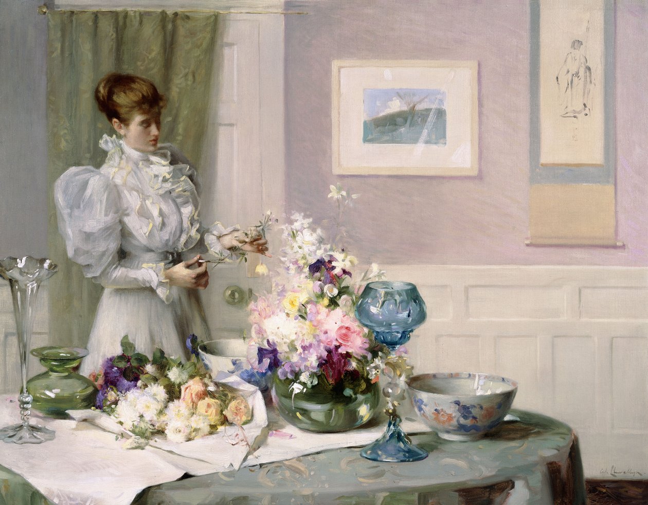 Aranżer kwiatów autorstwa Samuel Henry William Llewelyn