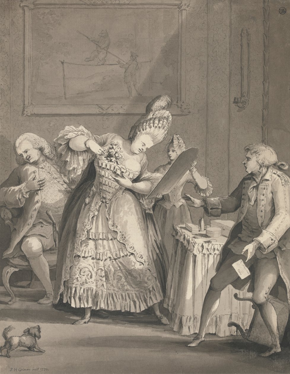Angielska dama w Paryżu autorstwa Samuel Hieronymus Grimm
