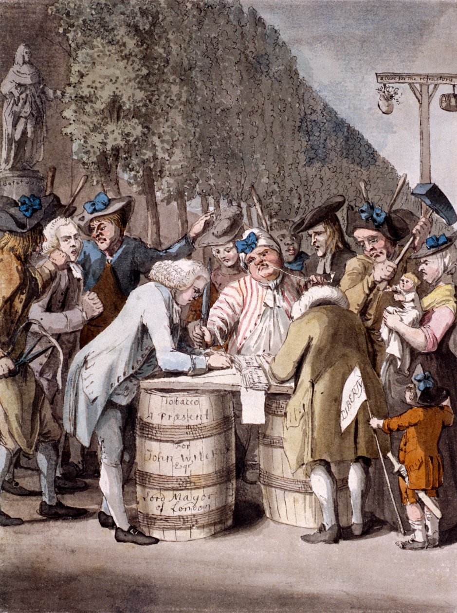 „Wybory Middlesex”, 1775. autorstwa Samuel Hieronymus Grimm