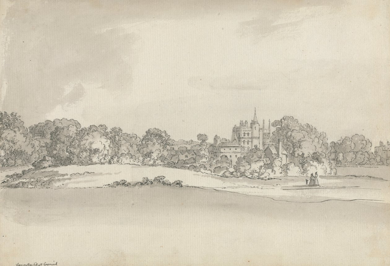 Zamek Vanbrugh, Greenwich autorstwa Samuel Hieronymus Grimm