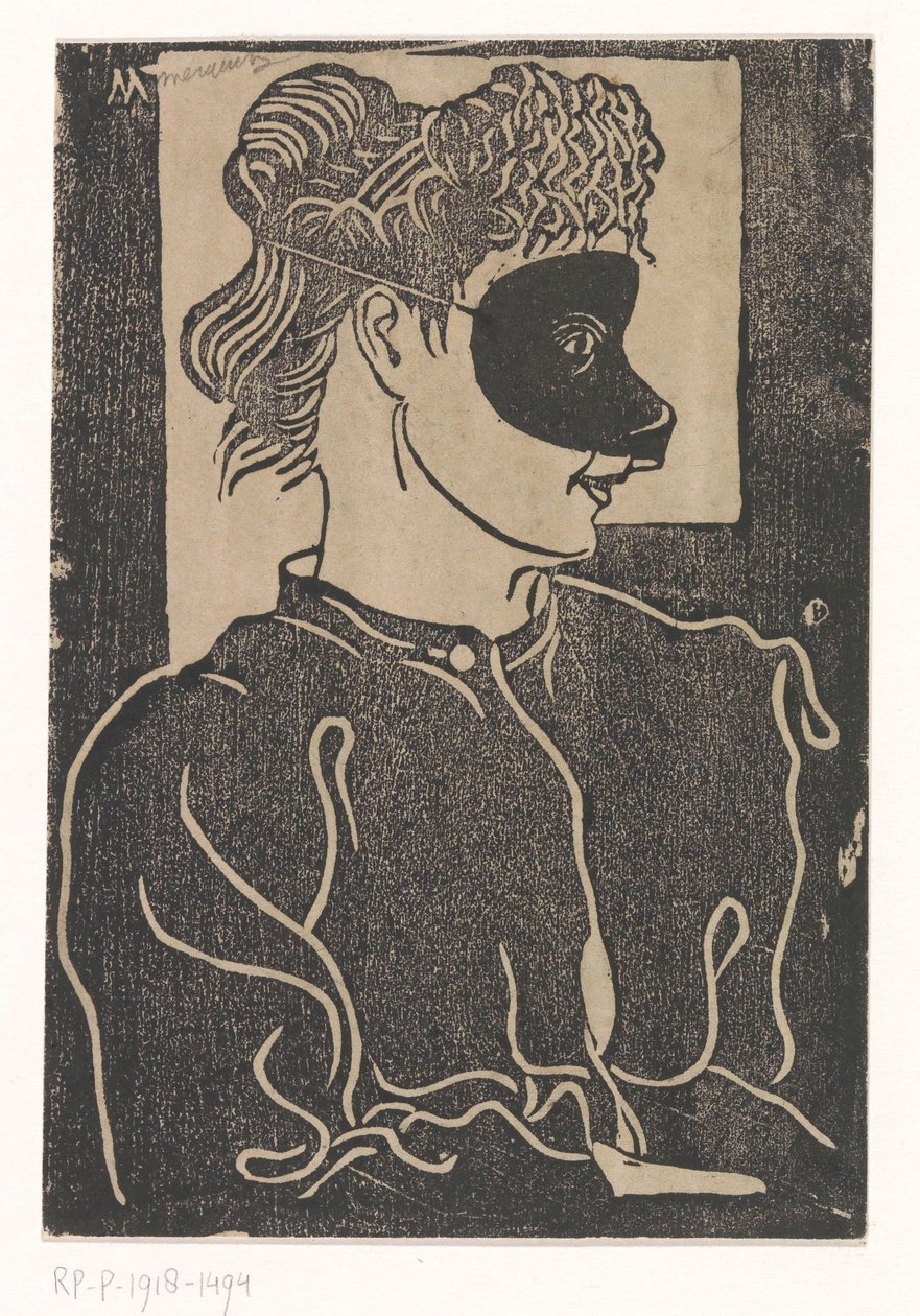 zamaskowana kobieta autorstwa Samuel Jessurun de Mesquita (signed by artist)