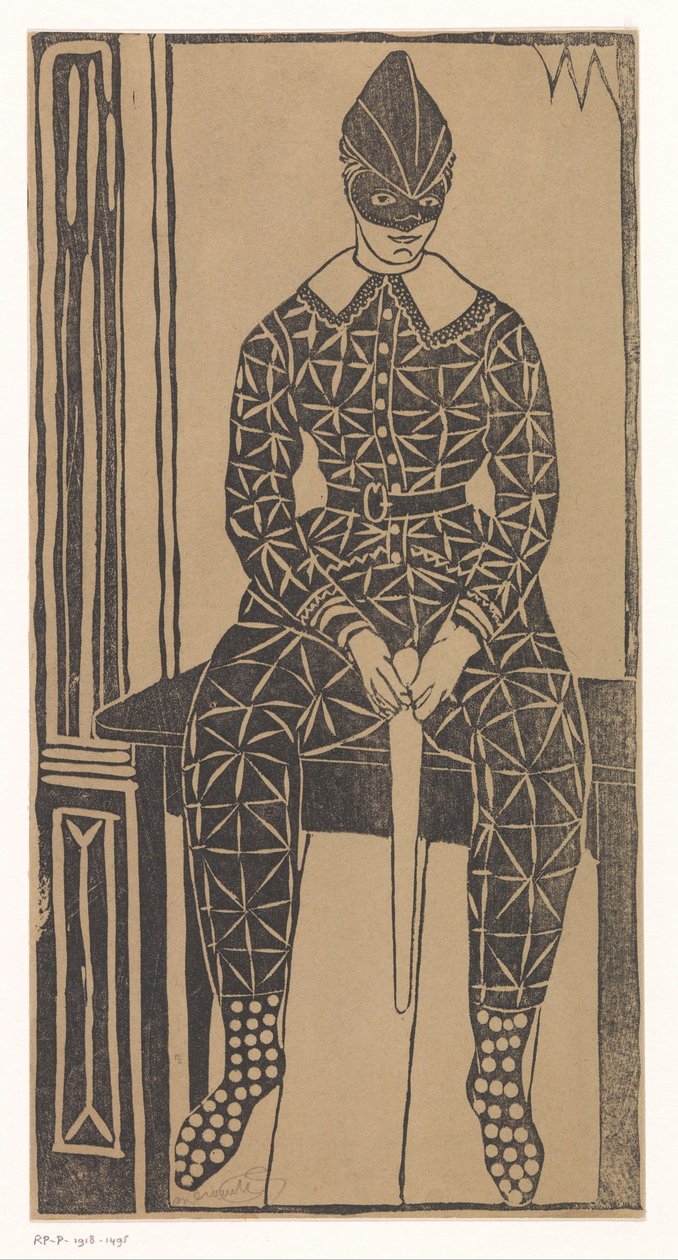 Arlekin autorstwa Samuel Jessurun de Mesquita (signed by artist)