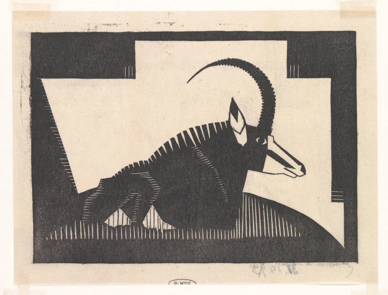 Sabelantilope autorstwa Samuel Jessurun de Mesquita (signed by artist)