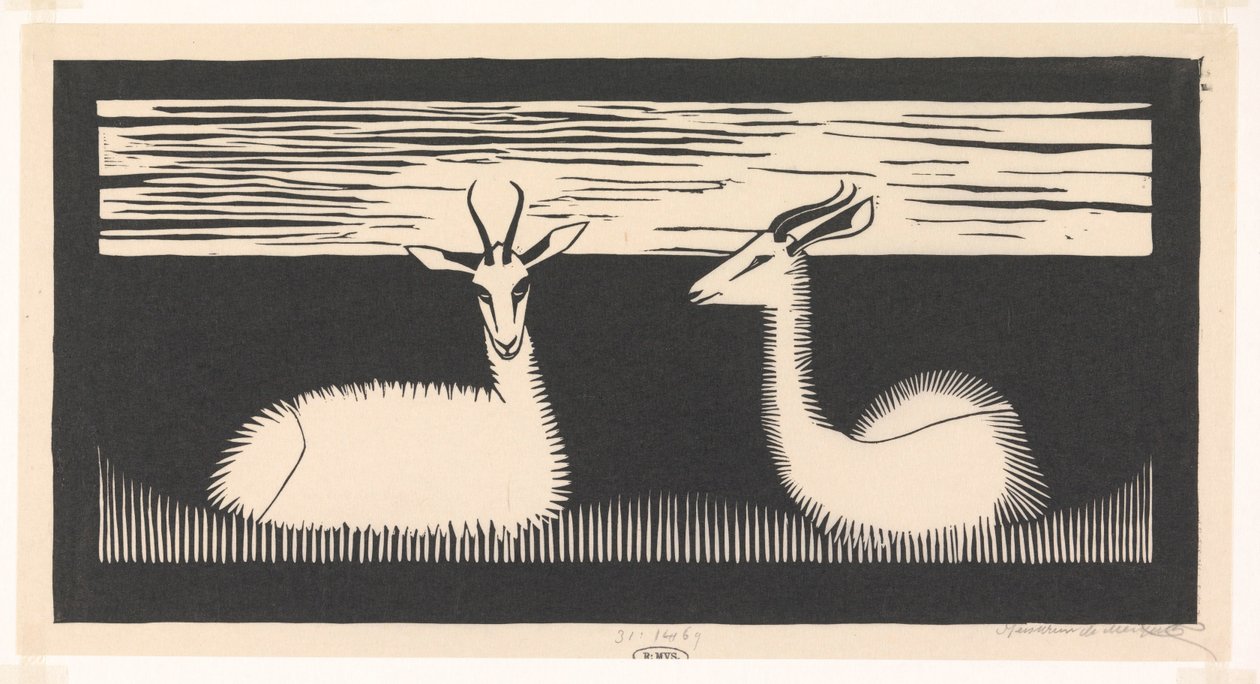 Dwie gazele autorstwa Samuel Jessurun de Mesquita (signed by artist)