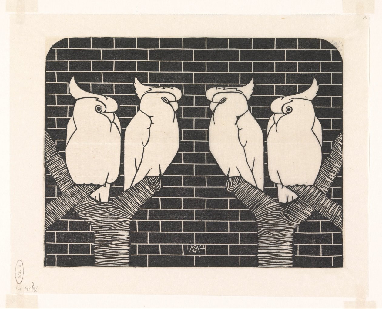 Cztery Koronowane Kakadu autorstwa Samuel Jessurun de Mesquita (signed by artist)