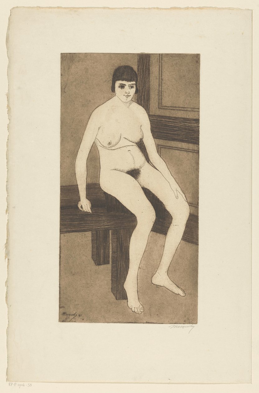 siedząc nago autorstwa Samuel Jessurun de Mesquita (signed by artist)