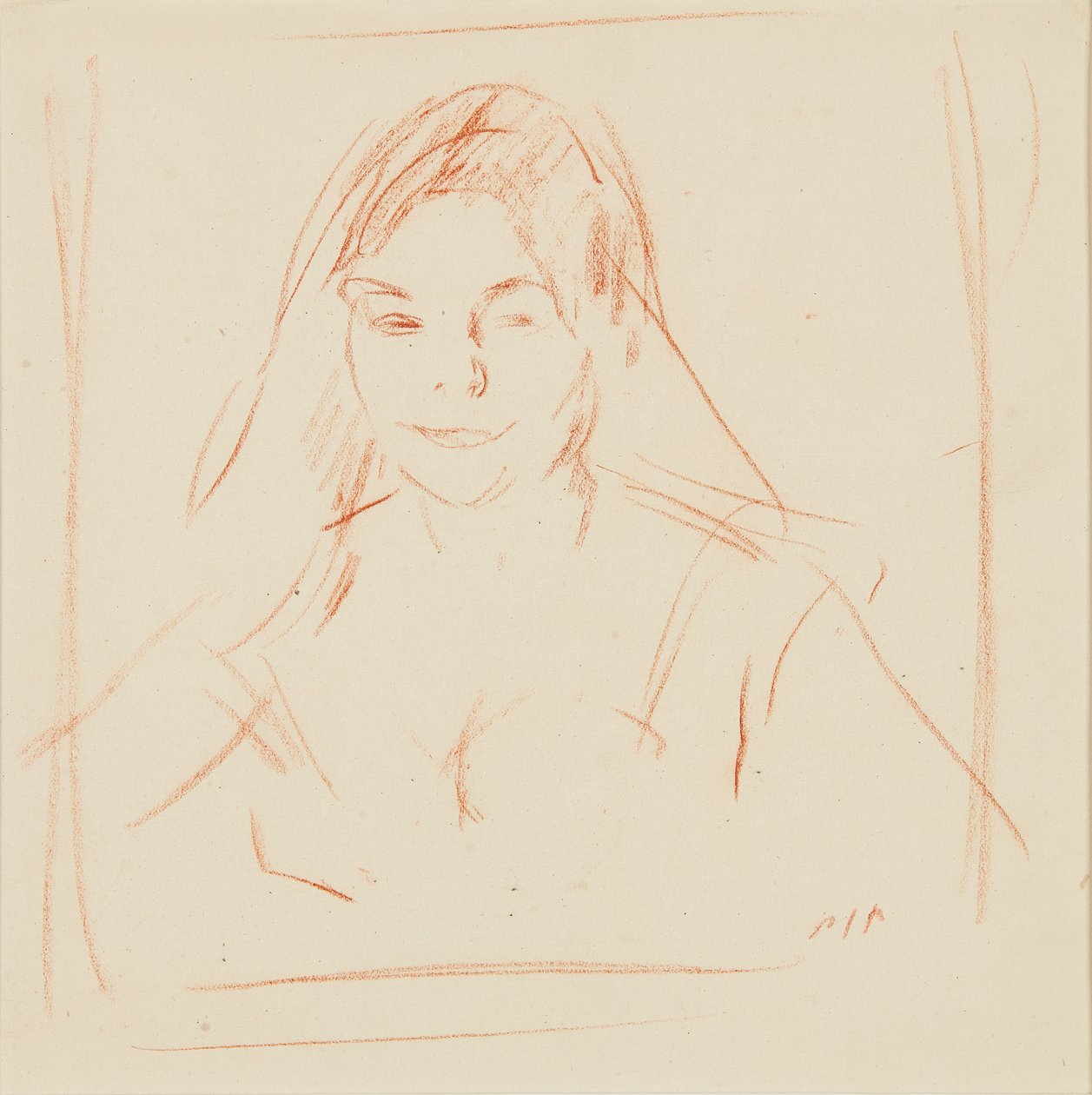 Dziewczyna z welonem (sangwina) autorstwa Samuel John Peploe