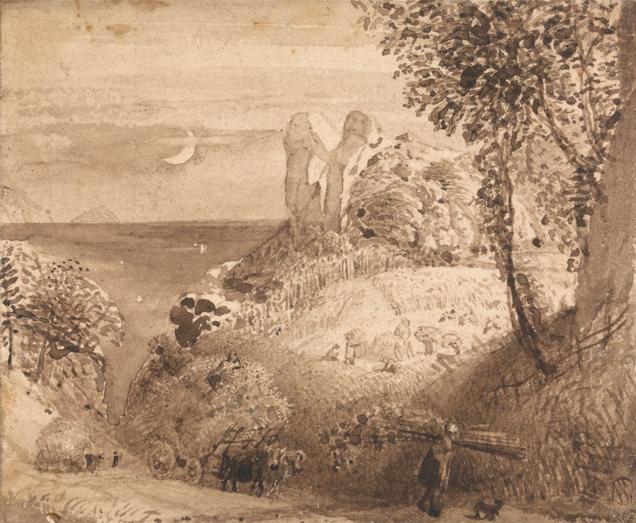 Scena duszpasterska autorstwa Samuel Palmer