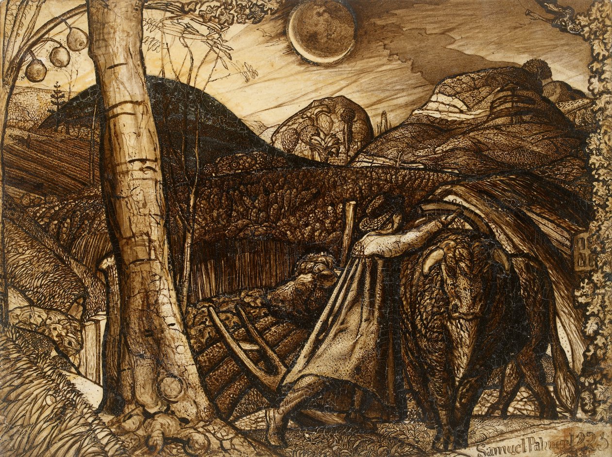 Scena rustykalna, 1825 autorstwa Samuel Palmer