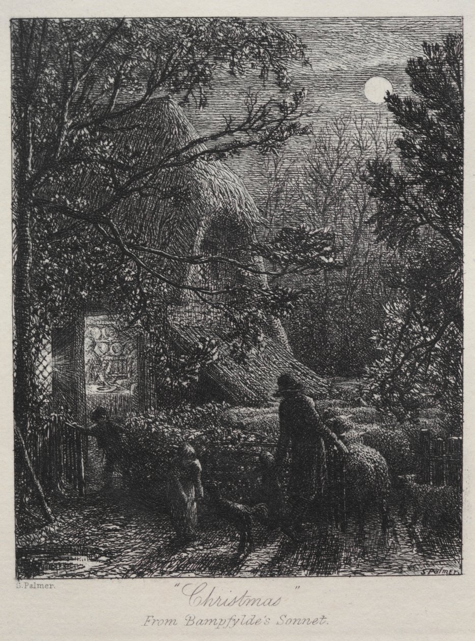 Boże Narodzenie (składanie ostatniej owcy) autorstwa Samuel Palmer