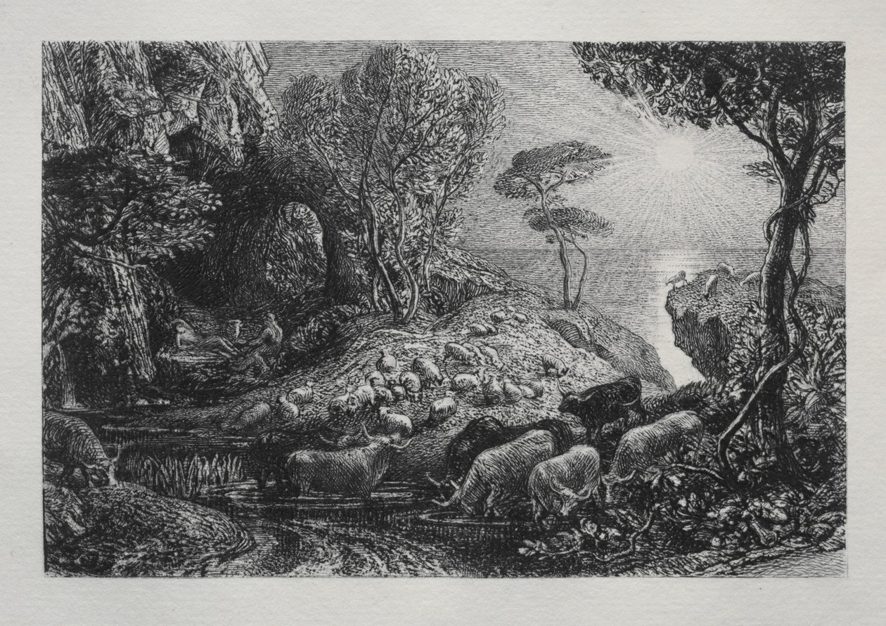 Moeris i Galatea, 1883. autorstwa Samuel Palmer