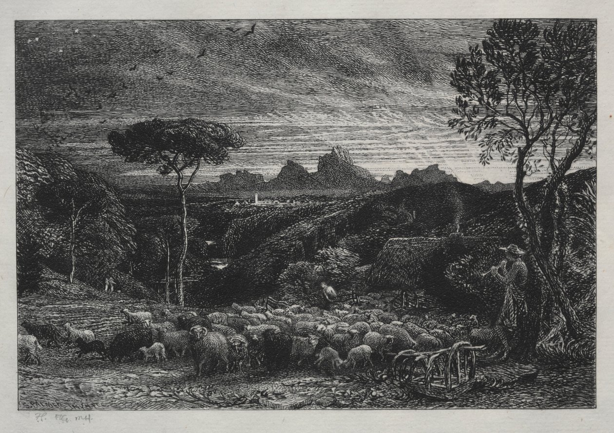 Otwarcie fałdy, 1880. autorstwa Samuel Palmer