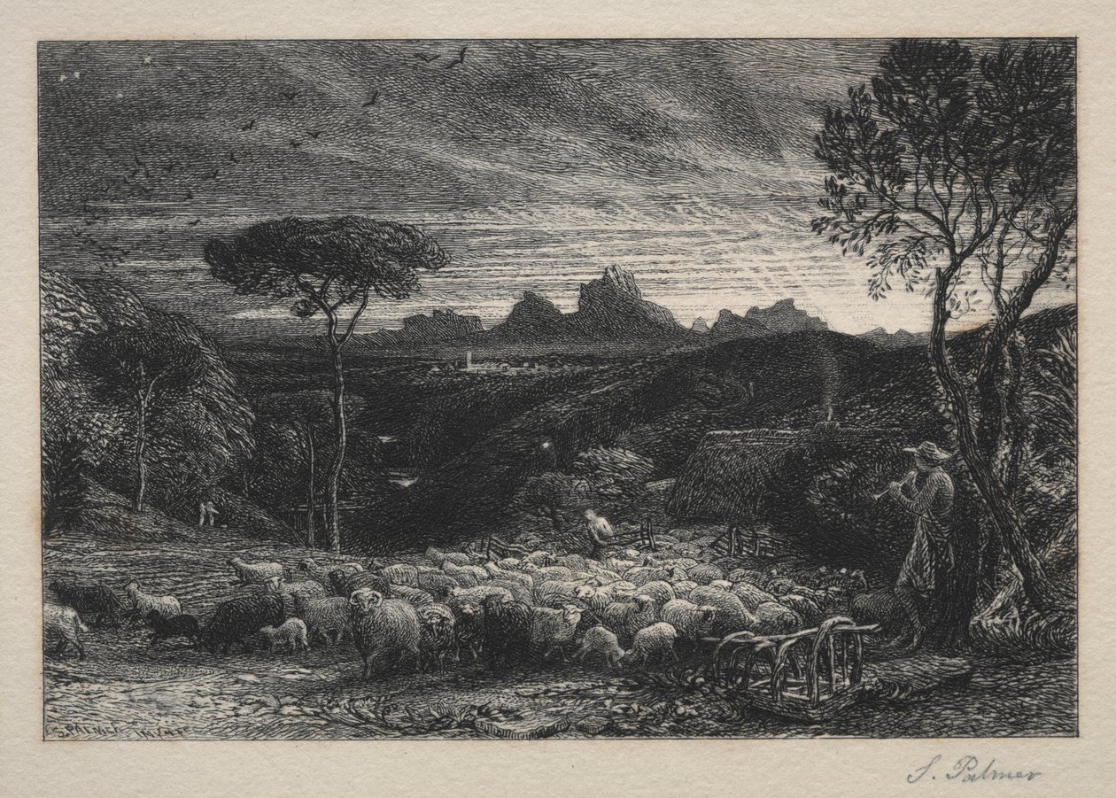 Otwarcie fałdy, 1880. autorstwa Samuel Palmer