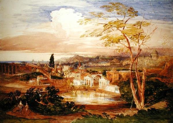 Rzym z Ogrodów Borghese autorstwa Samuel Palmer
