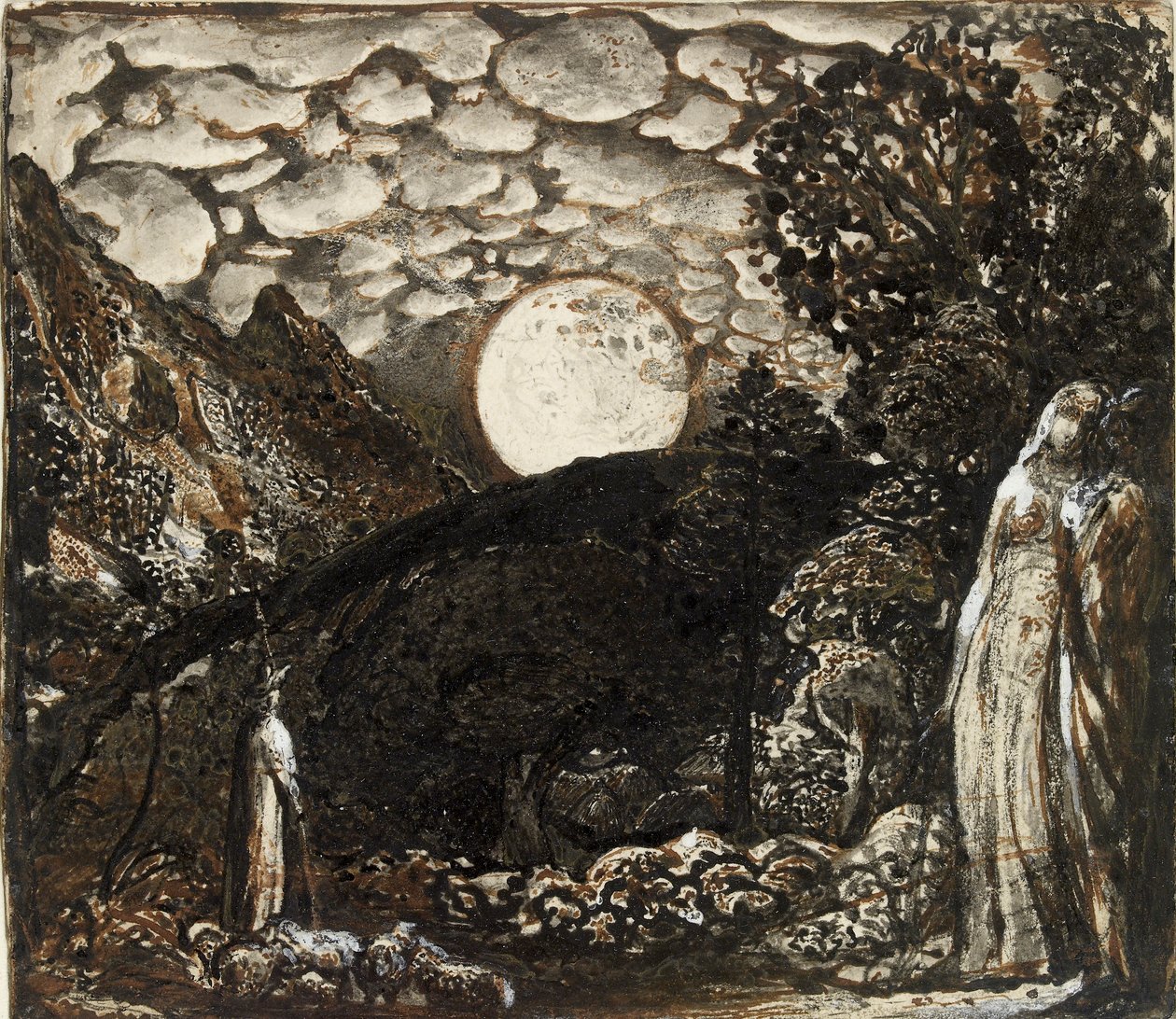 Pasterze pod pełnią księżyca, c1829-1830 autorstwa Samuel Palmer