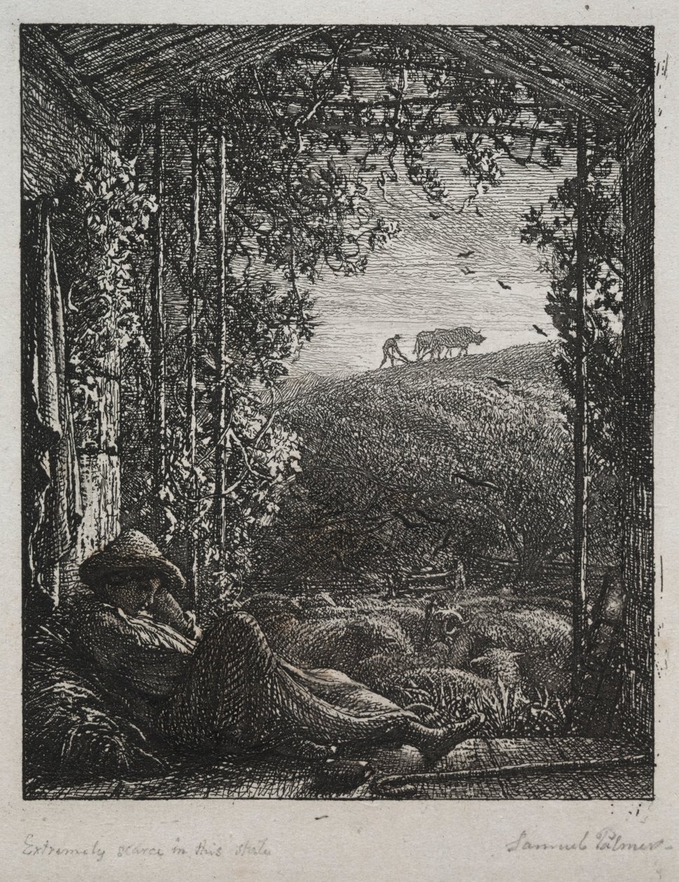Śpiący pasterz, 1857. autorstwa Samuel Palmer