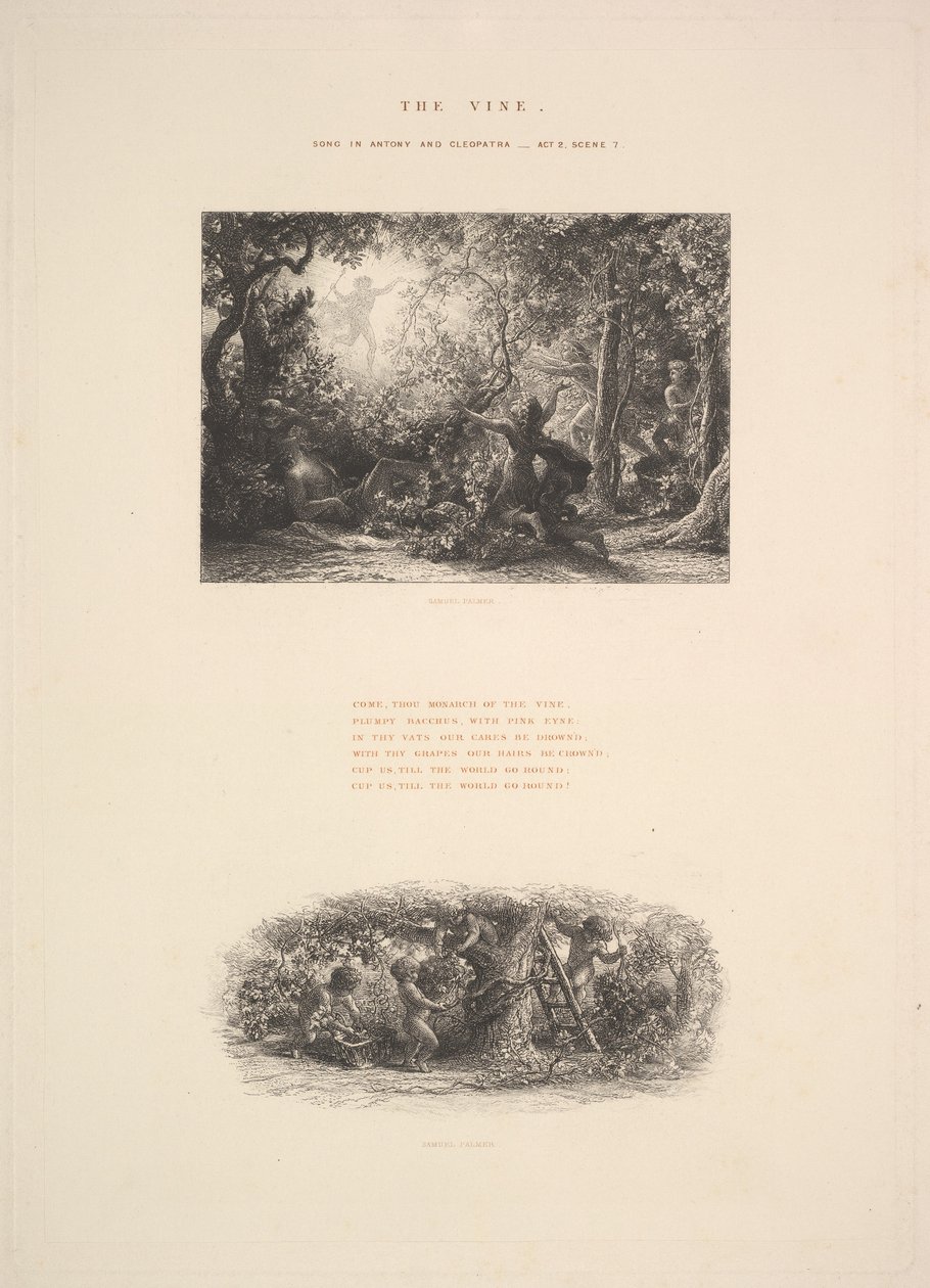 Winorośli lub Pulchny Bachus, 1880. autorstwa Samuel Palmer