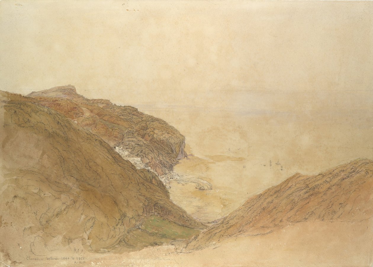 Widok Clovelly, Devon, ca. 1848-49. autorstwa Samuel Palmer