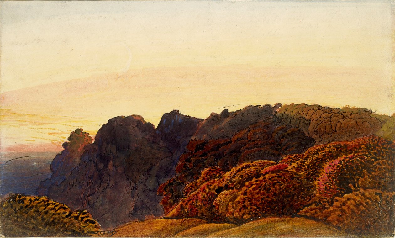 Żółty Zmierzch, c1830 autorstwa Samuel Palmer
