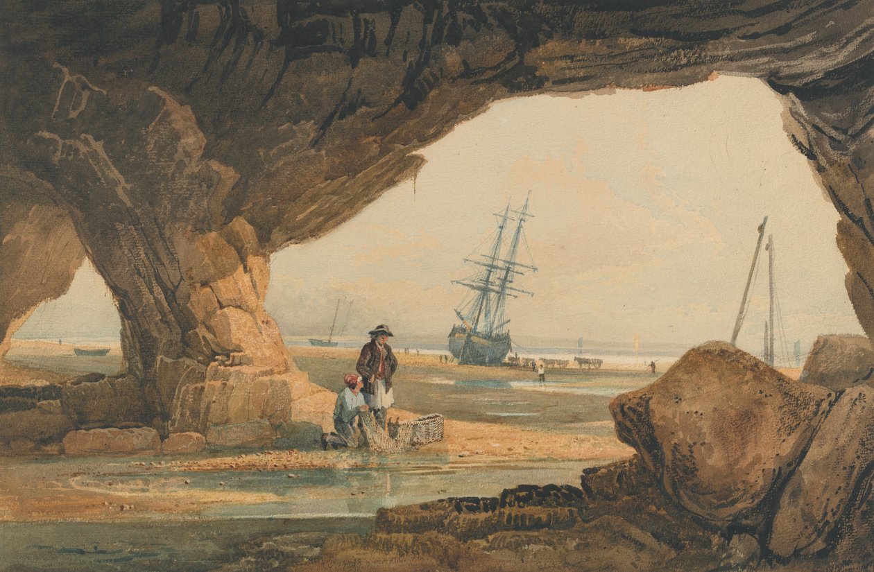 Scena wybrzeża w pobliżu Plymouth autorstwa Samuel Prout