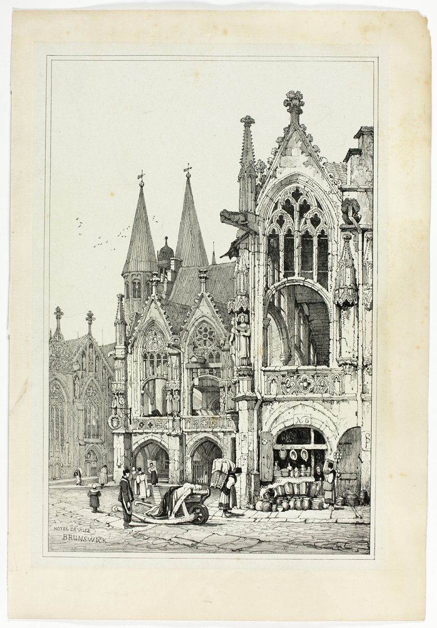 Hotel de Ville, Brunszwik autorstwa Samuel Prout