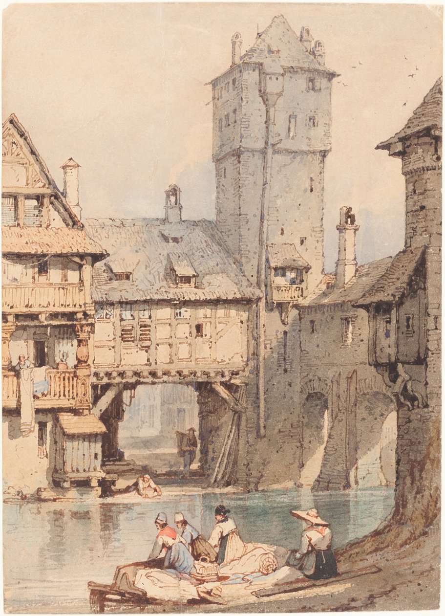 Praczki przed Wasserturm, Norymberga autorstwa Samuel Prout