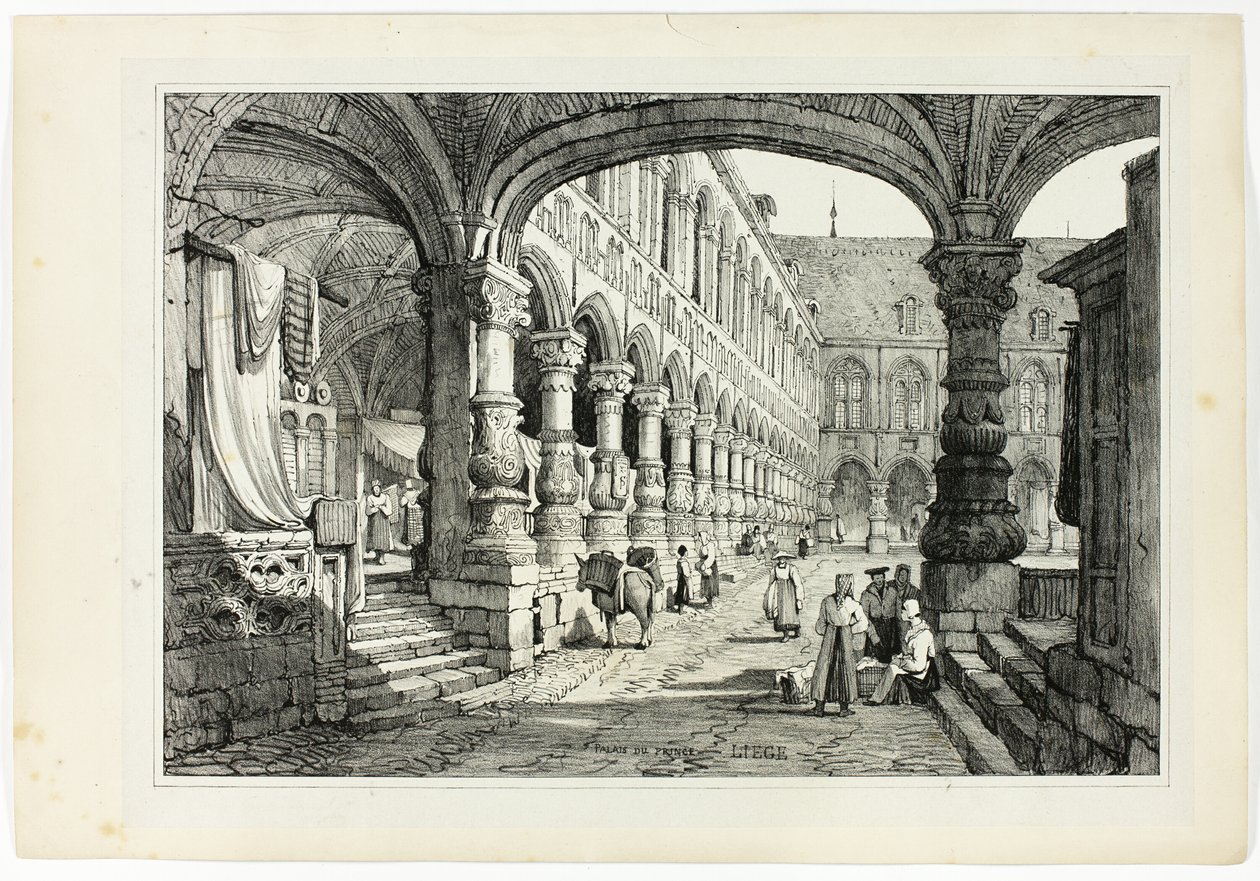 Pałac Książęcy, Liege autorstwa Samuel Prout