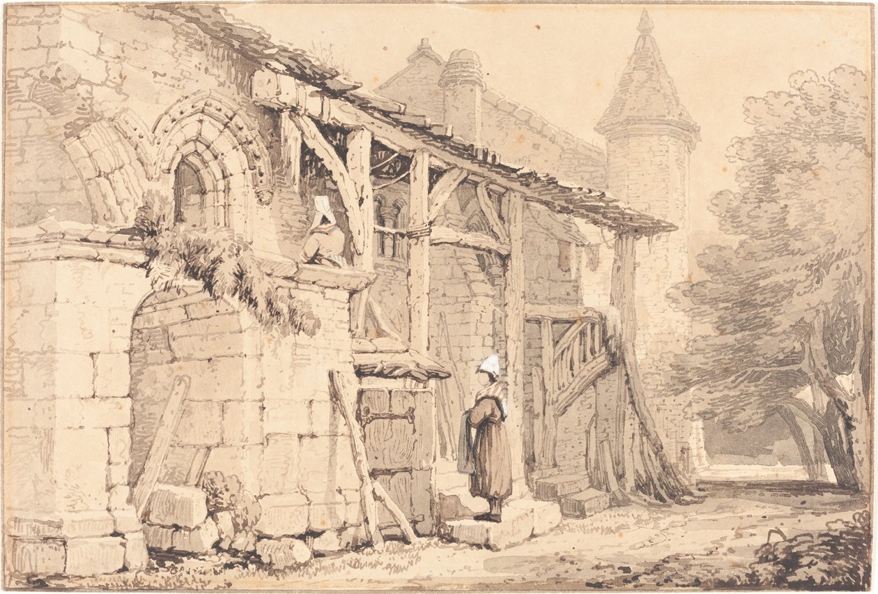 Scena w Jumièges autorstwa Samuel Prout