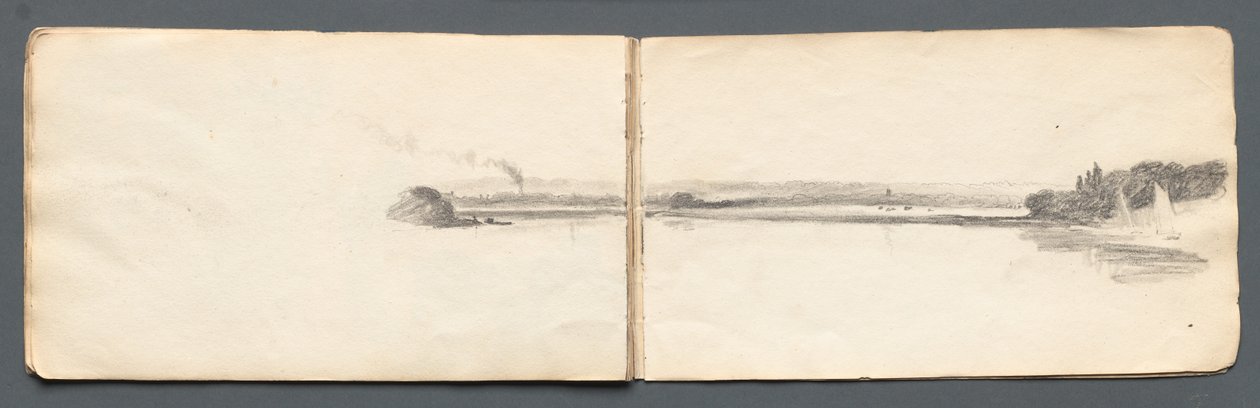 Szkicownik: Krajobraz z żaglówkami, 1814. autorstwa Samuel Prout