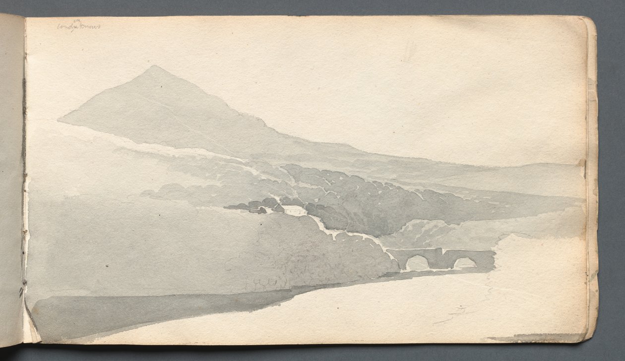 Szkicownik: Górski krajobraz z mostem, 1814. autorstwa Samuel Prout