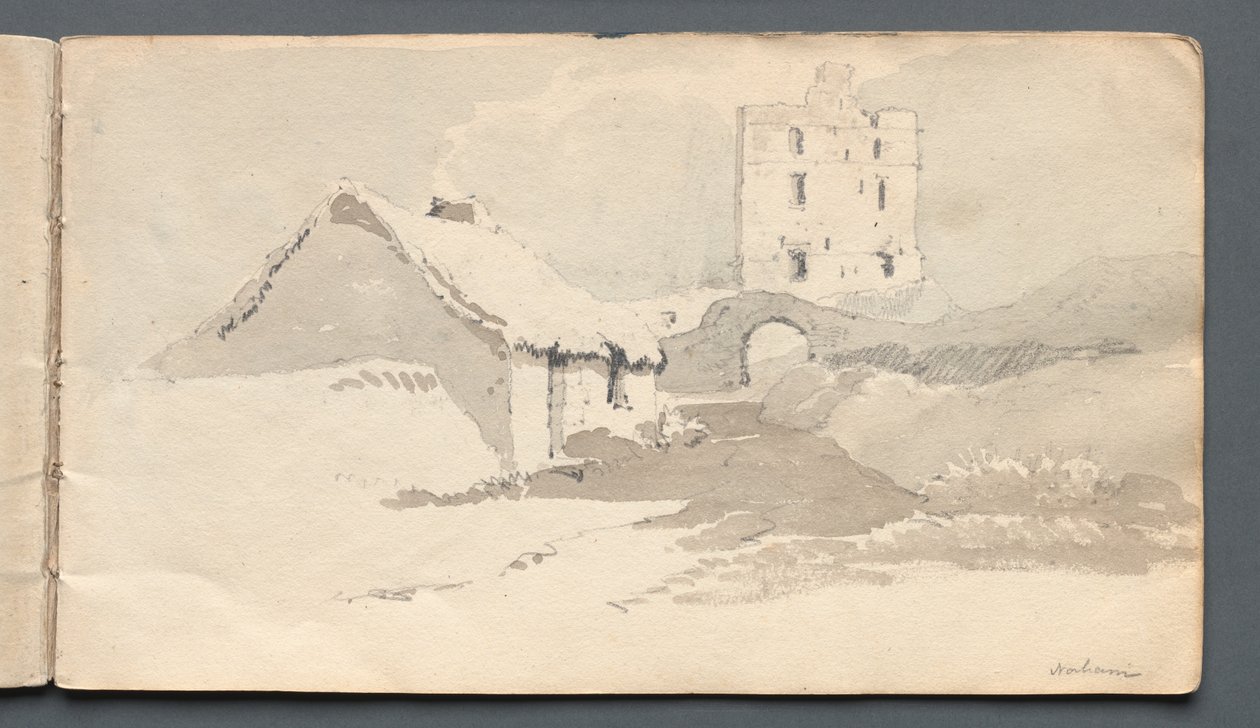 Szkicownik: Norham, 1814. autorstwa Samuel Prout