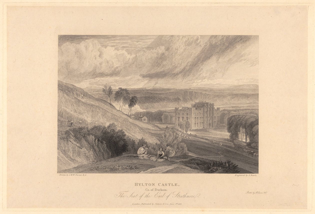 Zamek Hylton, hrabstwo Durham autorstwa Samuel Rawle