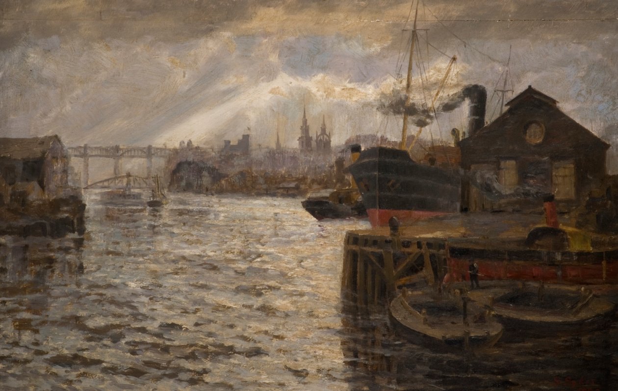 Tyne z mostem wysokiego poziomu, 1920 autorstwa Samuel Sykes