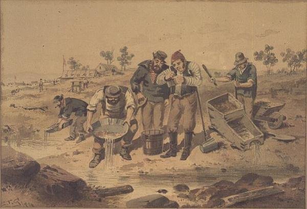 Płukanie po złoto autorstwa Samuel Thomas Gill
