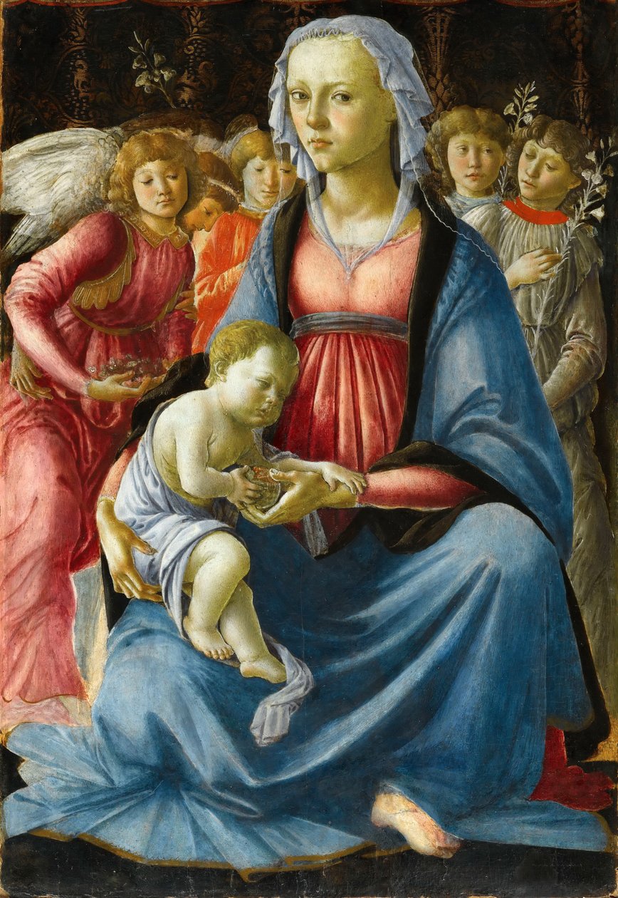 Madonna z Dzieciątkiem i pięcioma aniołami autorstwa Sandro Botticelli
