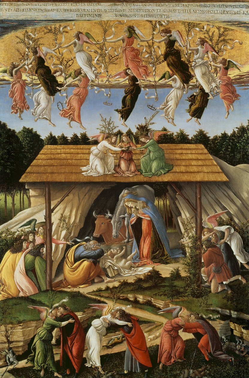 Mistyczna szopka, 1500 autorstwa Sandro Botticelli