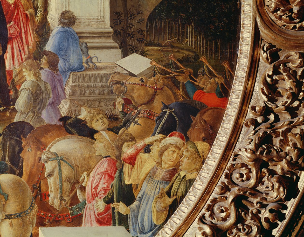 Adoracja królów, ok. 1470-75 (tempera na desce) (patrz także 186449 i 186450) autorstwa Sandro Botticelli