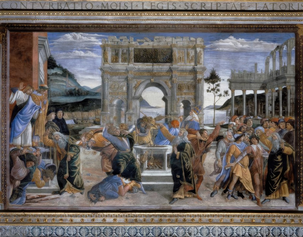 Kara dla watahy Korah autorstwa Sandro Botticelli