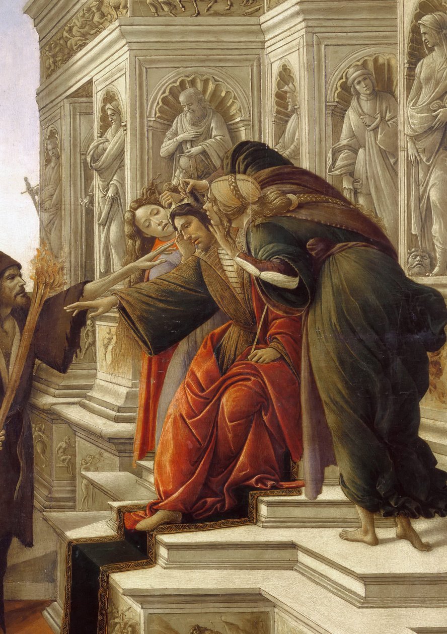 Oszczerstwo, szczegół autorstwa Sandro Botticelli