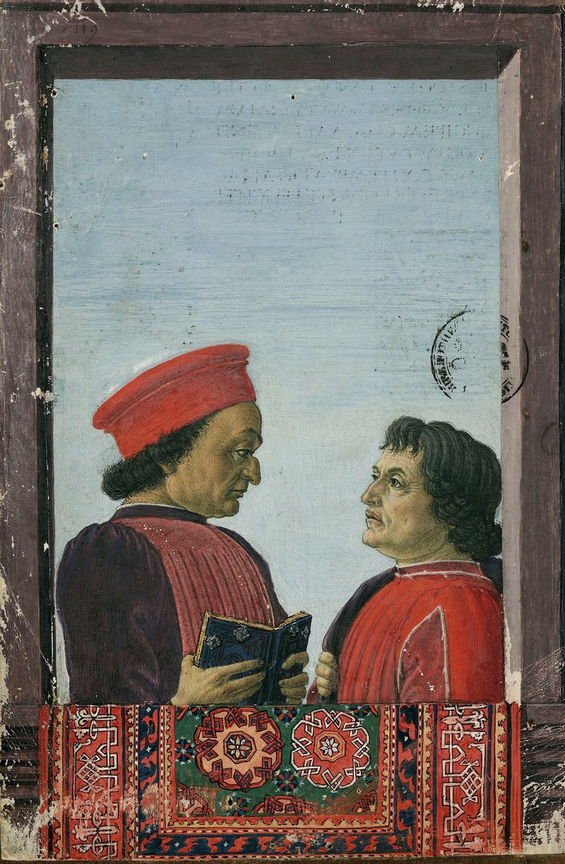 Federico Montefeltro i Cristofo Landino XV wiek autorstwa Sandro Botticelli