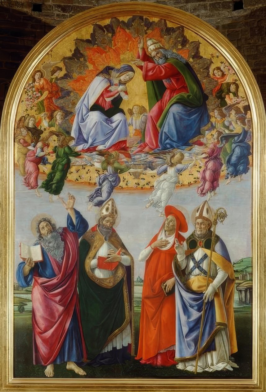 Koronacja Maryi z czterema świętymi autorstwa Sandro Botticelli