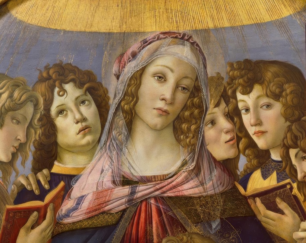 Maryja z Dzieciątkiem i sześcioma aniołami autorstwa Sandro Botticelli