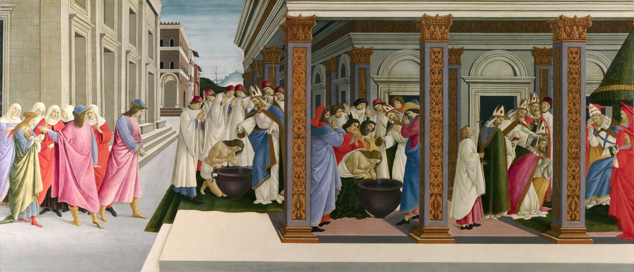 Trzy cuda św. 1500 autorstwa Sandro Botticelli