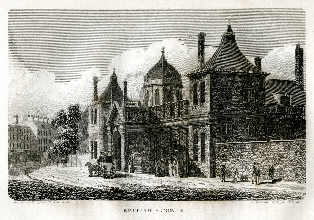Muzeum Brytyjskie, Londyn, ok. 1810 r. autorstwa Sands