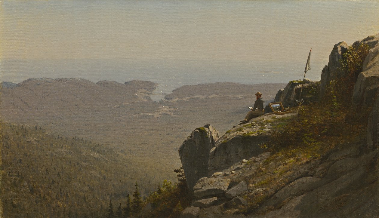 Artysta szkicujący na Mount Desert, Maine, 1864-5 autorstwa Sanford Robinson Gifford