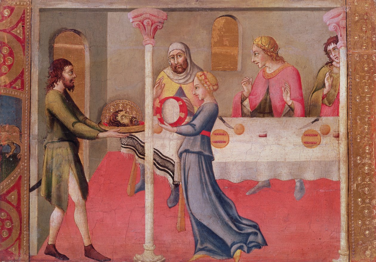 Taniec Salome (tempera na panelu) (patrz także 90208) autorstwa Sano di Pietro