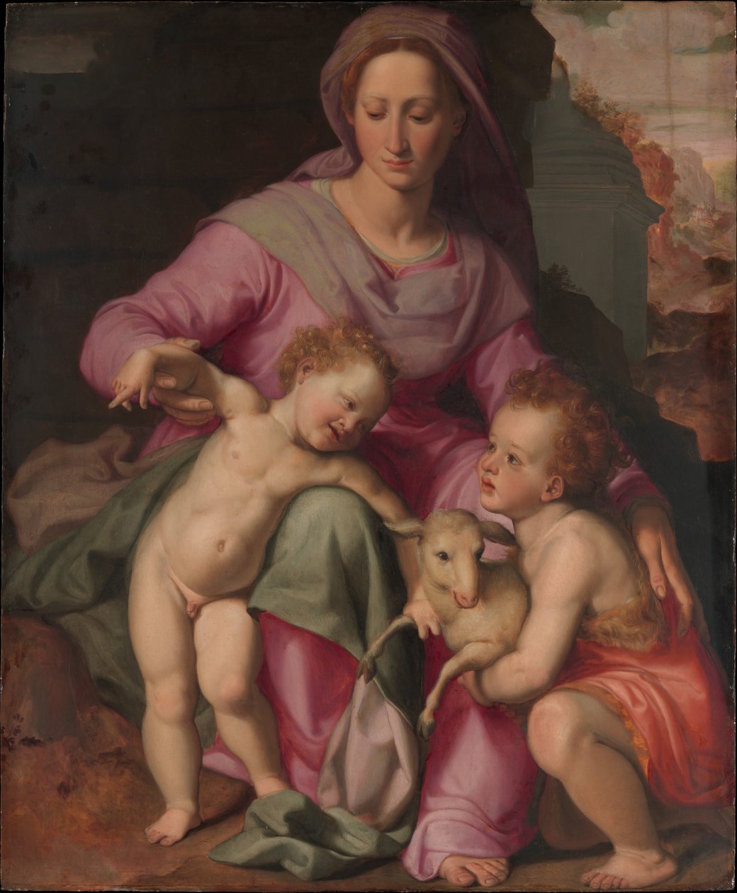 Madonna z Dzieciątkiem z Dzieciątkiem Święty Jan Chrzciciel, ok.1572 autorstwa Santi di Tito
