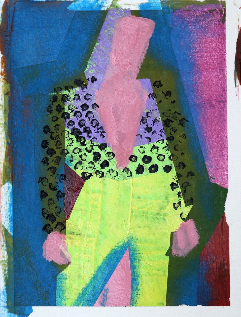 Elle #3, 2020 (akryl na papierze) autorstwa Sara Hayward